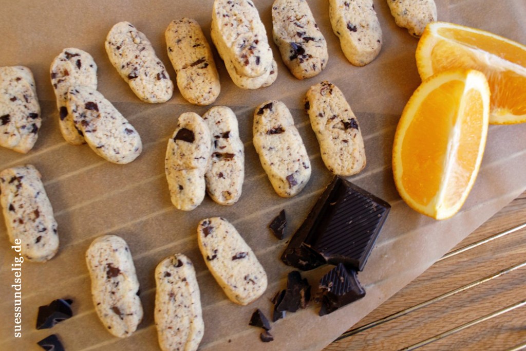 Orangenplätzchen mit Schokolade