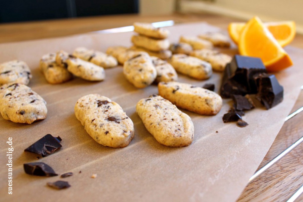 Orangenplätzchen mit Schokolade